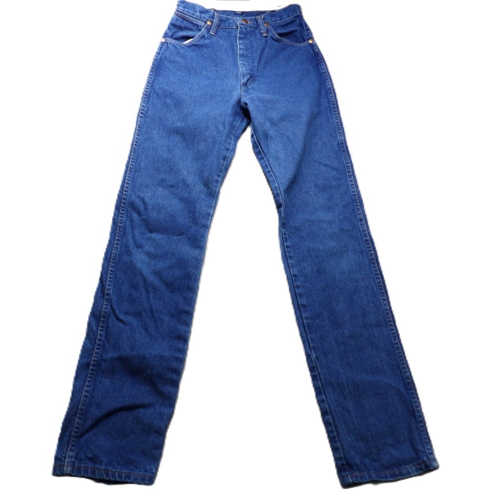 VTG USA Wrangler Cowboy Cut Jeans Women 14x34 Blue Western Denim High Rise Boot